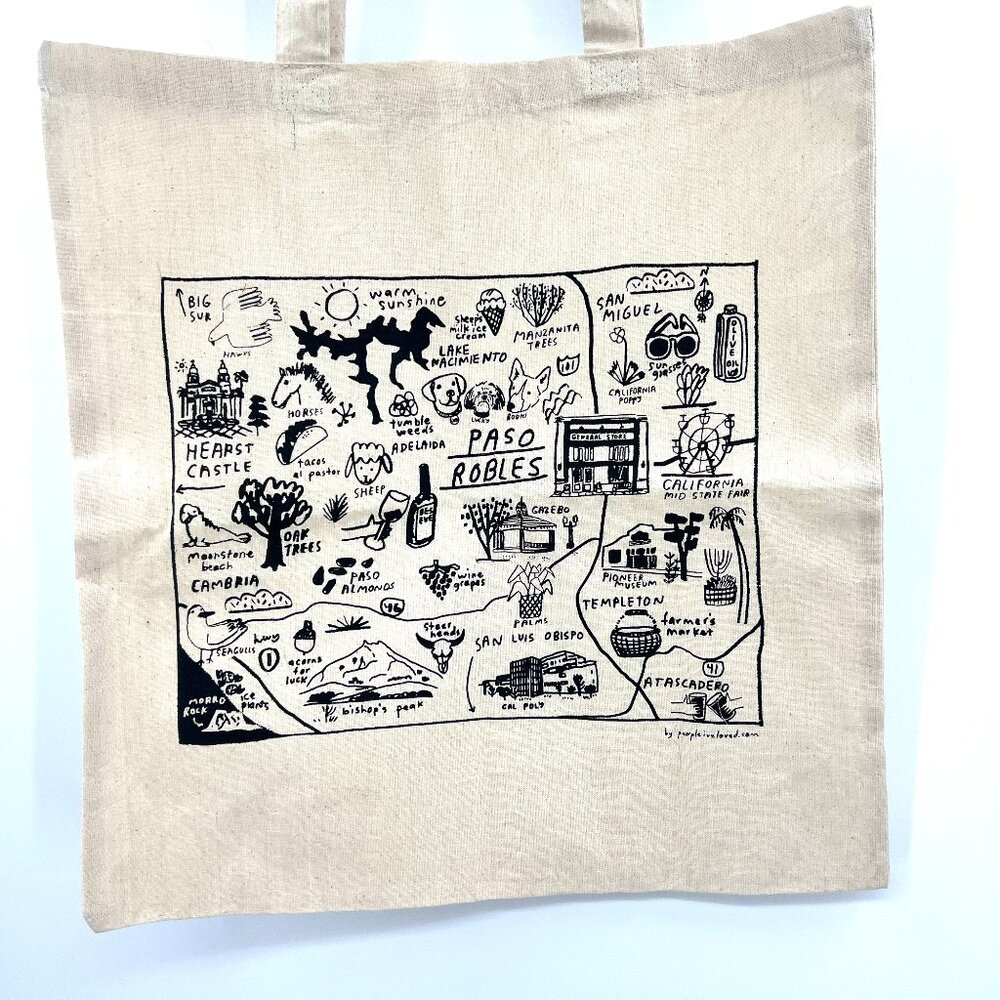 Paso Robles by Purple I've Loved Canvas Tote Bag 15.5"x16.5"